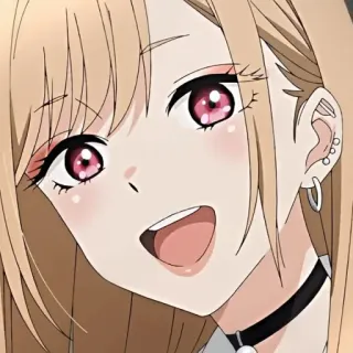 🥟 Marin Kitagawa My Dress-Up Darling anime, cute, girl, smiling, blonde, kawaii telegram sticker