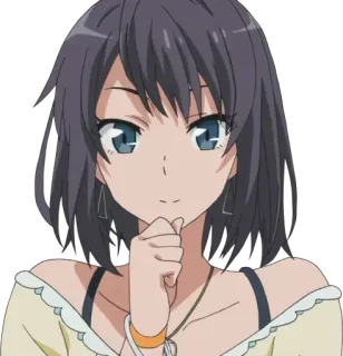 🤔 Anime, Mädchen, Charakter, Süß, Illustration whatsapp sticker