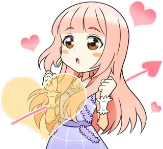 💘 Anime, Serca, Strzałka, Miłość, Kreskówka, Słodkie telegram sticker