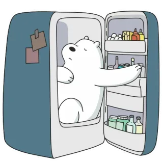 ❄️ Ice Bear We Bare Bears Dibujo animado, Oso, Oso polar, Refrigerador, Comida telegram sticker