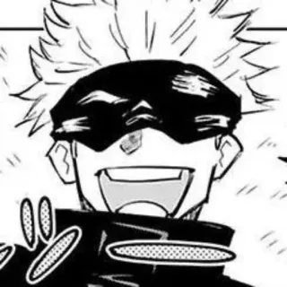 🗿 Gojo Satoru Jujutsu Kaisen animé, manga, Gojo Satoru, Jujutsu Kaisen, personnage, souriant telegram sticker