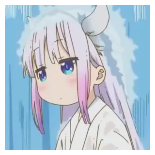✂️ Kanna Kamui Miss Kobayashi's Dragon Maid kanna, animé, mignon, kawaii, dragon, fille telegram sticker