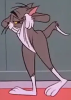 🤤 gatto, cartone animato, divertente, slapstick, aggressività telegram sticker