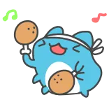 🍗 Dessin animé, Mignon, Animal, Poulet, Nourriture, Joyeux whatsapp sticker