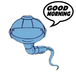 🛏 GOOD MORNING robot, morning, greeting, cartoon whatsapp sticker