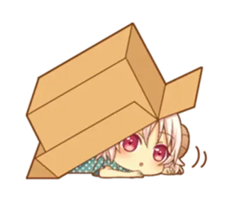🙈 Anime, Caixa, Fofo, Chibi, Desenho animado telegram sticker