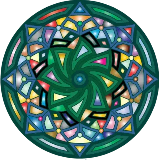 🎨 曼荼羅, ステンドグラス, 幾何学的, カラフル, 装飾的, デザイン telegram sticker