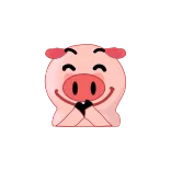 👍 porco, animal, desenho animado, fofo, feliz, ilustração telegram sticker