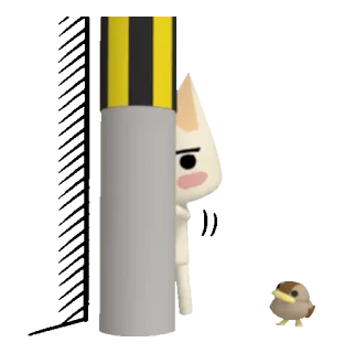 🚧 animal crossing, gatto bianco, carino, videogioco, nascosto, uccello telegram sticker