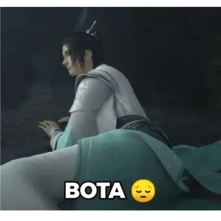😔 BOTA nhân vật, nói dối, buồn, cảm xúc telegram sticker