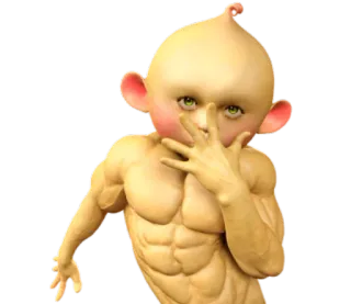 🤭 Muskel, lustig, seltsam, Cartoon, Figur, Bauchmuskeln whatsapp sticker