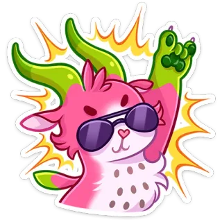💃 animale, capra, occhiali da sole, personaggio, cartone animato, carino telegram sticker