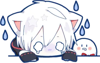 😰 アニメ, かわいい, 可愛い, キャラクター, 顔文字 whatsapp sticker