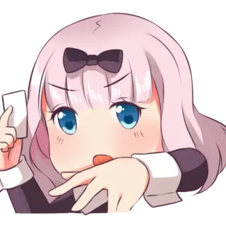 🤟 Chika Fujiwara Kaguya-sama: Love Is War 动漫, Q版, 可爱, 女孩, 角色 telegram sticker