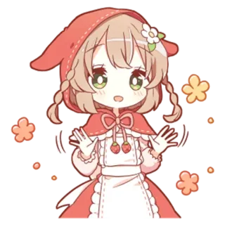 🙅‍♀️ Anime, Fofo, Desenho animado, Garota, Flor telegram sticker