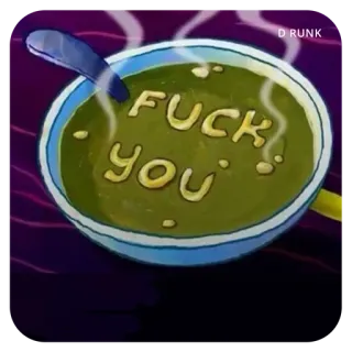 ❗️ FUCK YOU Desenho animado, Sopa, Palavrão, Ofensivo, Humor telegram sticker