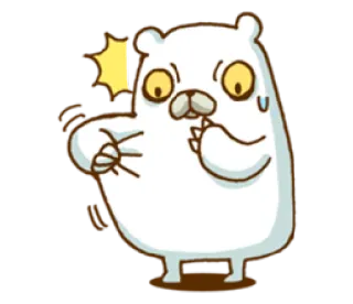 😥 beruang, kartun, cemas, takut, lucu, ilustrasi, binatang telegram sticker