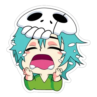 😭 naklejka, kreskówka, płacz, smutny, czaszka, emocjonalny telegram sticker