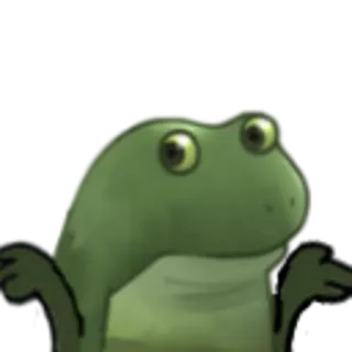 🤷‍♀️ rana, verde, animal, meme, encogiéndose de hombros, inseguro whatsapp sticker