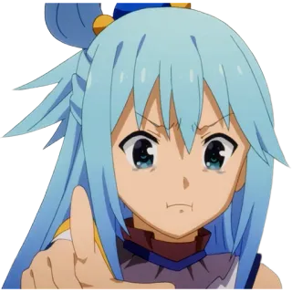 😢 Aqua Konosuba anime, konosuba, aqua, apontando, irritada, mago telegram sticker