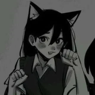 🖤 anime, orelhas de gato, garota, fofa, rubor telegram sticker