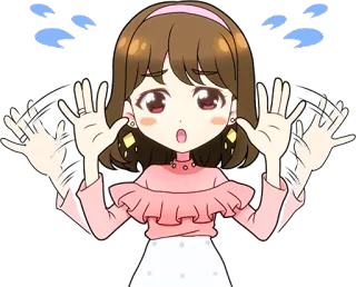 😰 dziewczyna anime, zaskoczona, kawaii, słodka, kreskówka, postać, zszokowana telegram sticker