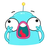 😱 Cartoon, Monster, Blau, Kreatur, Animation, Lustig, Albern telegram sticker