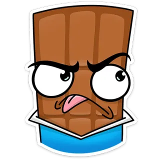 👅 chocolat, dessert, sucré, nourriture, dessin animé, autocollant, dégoûté telegram sticker