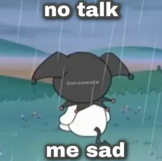 ☝️ Kuromi no talk me sad kuromi, sanrio, triste, mignon, animé, dessin animé telegram sticker