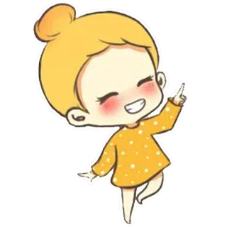 😁 만화, 소녀, 캐릭터, 귀여운, 행복한, 스티커 telegram sticker