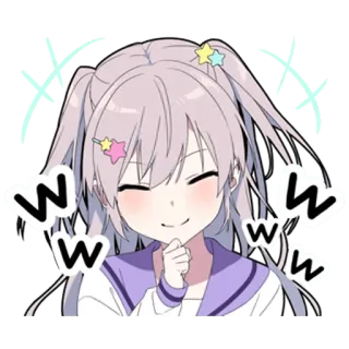 😊 www Anime, Fofo, Garota, Sorriso, Estrelas telegram sticker