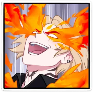 🔥 Anime, Fogo, Expressão, Personagem, Fantasia, Shonen telegram sticker