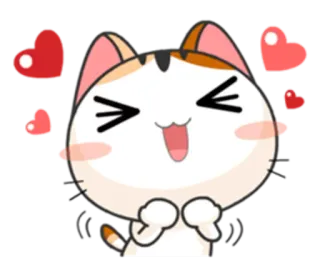 😆 gato, corazón, lindo, amor, feliz, kawaii, pegatina telegram sticker