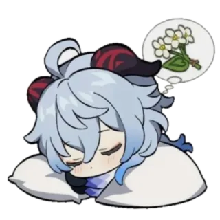 💤 Ganyu Genshin Impact Anime, Genshin Impact, Ganyu, Tidur, Imut telegram sticker
