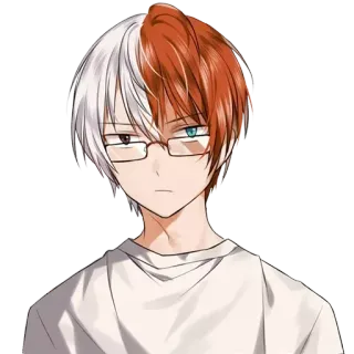 😎 Shoto Todoroki My Hero Academia Anime, My Hero Academia, Shoto Todoroki, Todoroki, Karakter, Kacamata whatsapp sticker