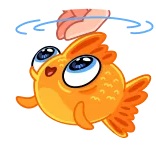 ☺️ cá, cá vàng, động vật, hoạt hình, nước, dưới nước telegram sticker