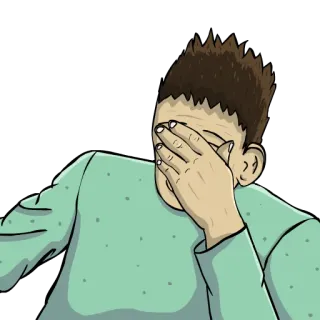 🤦‍♂️ facepalm, shame, disappointment, embarrassment, regret, cartoon telegram sticker