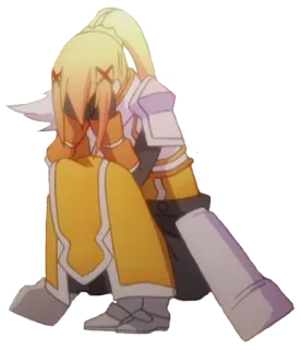 😭 Darkness Konosuba 动漫, 角色, 金发, 骑士, 女性 telegram sticker