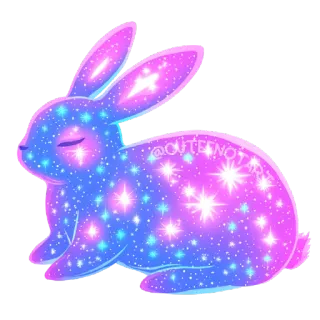 🐰 @CUTEENOTART rabbit, bunny, galaxy, cute, sparkle telegram sticker