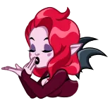 😘 cartoon, woman, red hair, kiss, blowing kiss, character, animated telegram sticker
