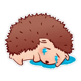 😭 triste, chorando, ouriço, animal, lágrimas, fofo telegram sticker