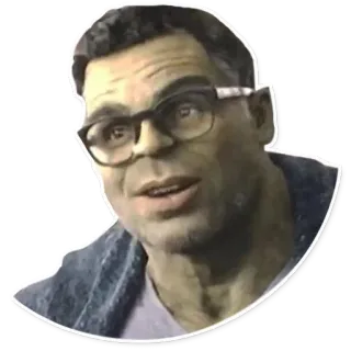 🤓 Hulk Hulk, Bruce Banner, Marvel, glasses, superhero, green, sticker telegram sticker
