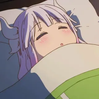💕 Kanna Kamui Miss Kobayashi's Dragon Maid anime, drago, dormire, carino, Kanna, Kanna Kamui telegram sticker