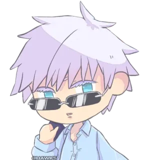 😎 @HAWKS Anime, Chibi, Brille, Charakter, Cartoon telegram sticker