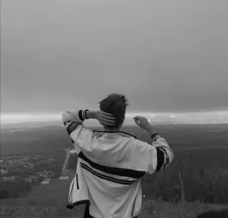 🙂 man, landscape, sky, black and white, view, nature telegram sticker