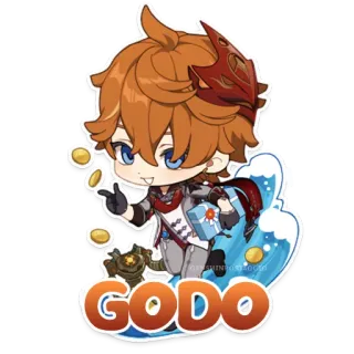 😌 Tartaglia Genshin Impact GODO genshin impact, tartaglia, chibi, anime, charakter telegram sticker