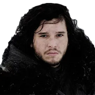 😟 Jon Snow Game of Thrones Jon Snow, Game of Thrones, Kit Harington, Winterfell, Westeros, Serie TV telegram sticker