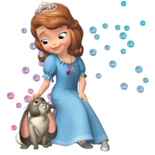 🐰 Sofia princesse, dessin animé, fille, lapin, animation telegram sticker