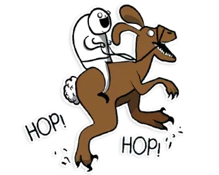 🐴 HOP! HOP! coelho, andando, desenho animado, salto, animal telegram sticker