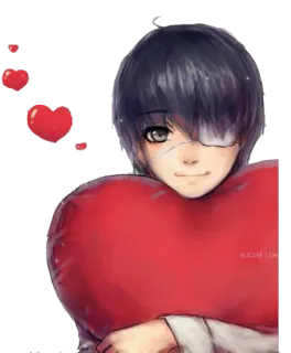 ❤ Anime, Herz, Liebe, Verband, Augenklappe, Süß, Charakter telegram sticker